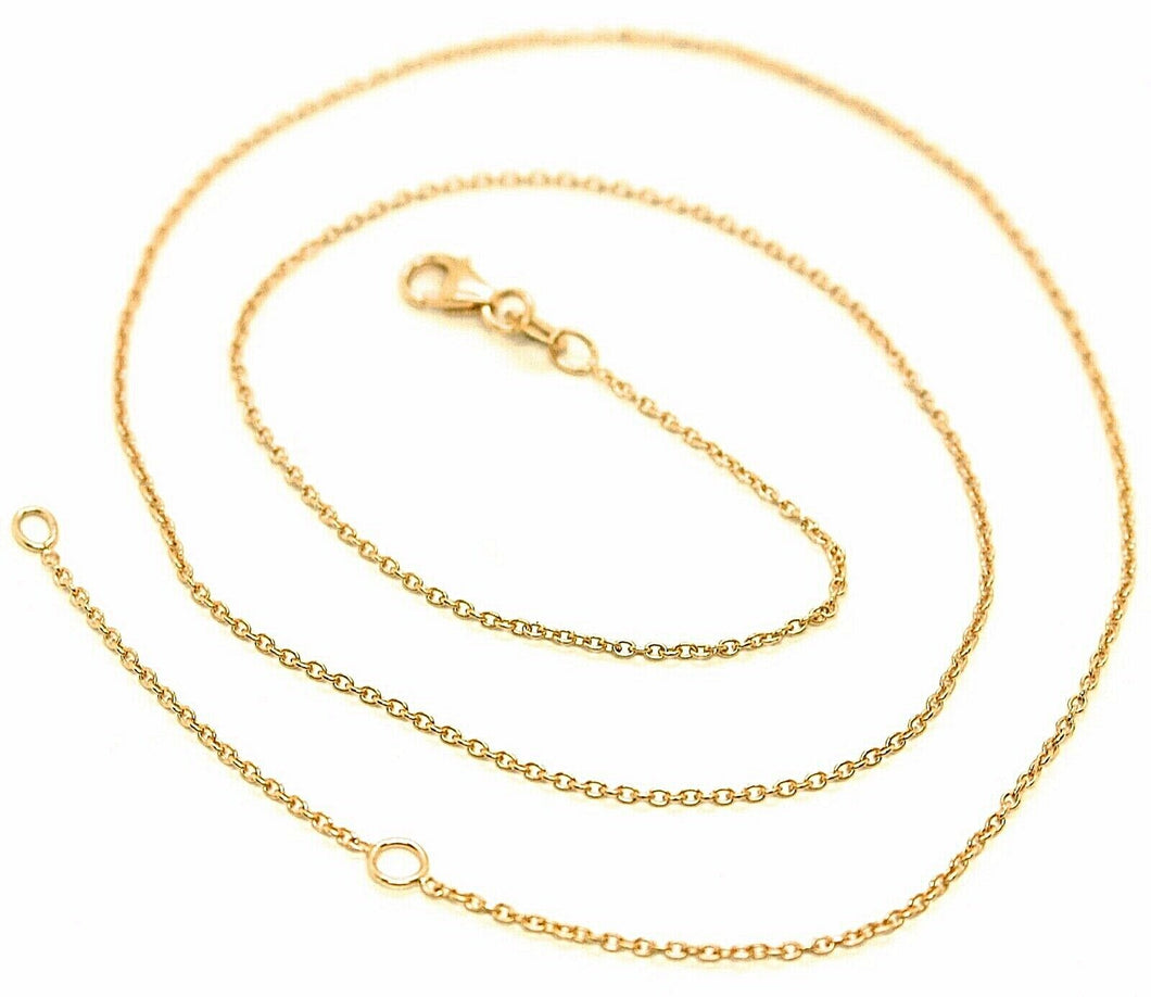 18K YELLOW GOLD CHAIN 1.0 MM ROLO ROUND CIRCLE LINK, 17.7 INCHES, MADE IN ITALY