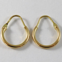 Load image into Gallery viewer, 18K YELLOW GOLD ROUND CIRCLE EARRINGS DIAMETER 10 MM WIDTH 1.7 MM, MADE IN ITALY
