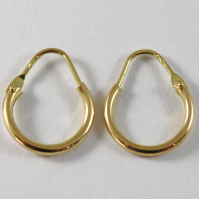 18K YELLOW GOLD ROUND CIRCLE EARRINGS DIAMETER 10 MM WIDTH 1.7 MM, MADE IN ITALY.