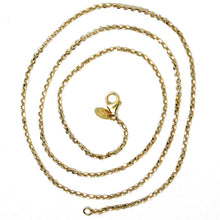 Load image into Gallery viewer, SOLID 18K TWO TONE GOLD, 1.5 MM SIDE DIAMOND CUT ROLO CABLE CHAIN, BRIGHT 18“.
