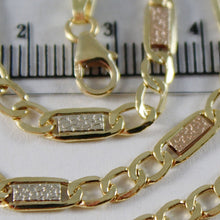 Load image into Gallery viewer, 18k white yellow rose gold chain gourmette bubbles 4 mm link 17.70 made in Italy.
