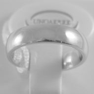 18k white gold wedding band Unoaerre comfort ring marriage 5 mm, made in Italy.