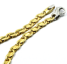 Load image into Gallery viewer, solid 18k yellow white gold bracelet flat 4.5mm infinite figure 8 oval wave link.
