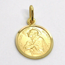 Load image into Gallery viewer, SOLID 18K YELLOW GOLD MEDAL, SAINT CARLO CHARLES BORROMEO, 15 mm DIAMETER.
