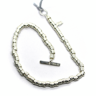 925 STERLING SILVER TUBES 4mm CUBES, DODO MARIANI BRACELET 18cm 7.1