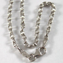 Load image into Gallery viewer, 18k white gold chain sailor&#39;s navy oval mariner anchor link 2.5 mm, 23.6&quot; necklace.

