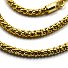 Load image into Gallery viewer, 18k yellow gold basket rounded 2.2mm tube basket popcorn chain necklace, 18&quot;.
