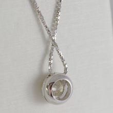 Load image into Gallery viewer, 18k white gold necklace with diamond 0.25 carats, venetian chain made in Italy
