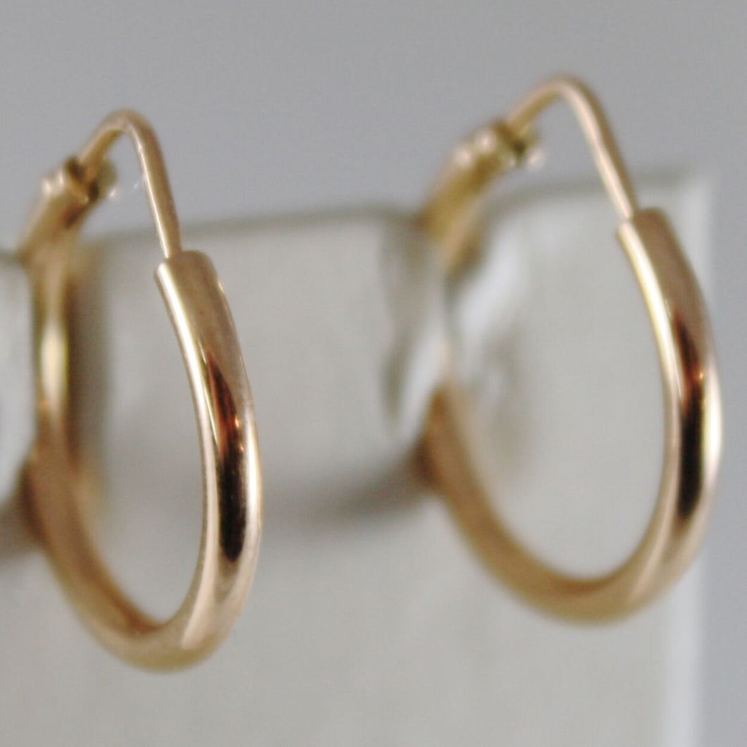 18k rose gold earrings little circle hoop 18 mm 0.71 in diameter made in Italy