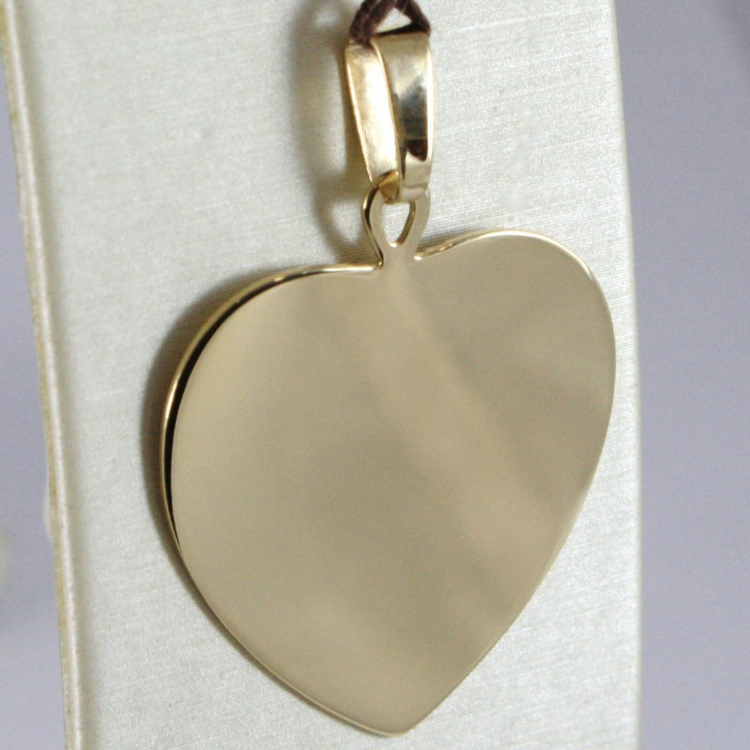 18K YELLOW GOLD HEART, PHOTO & TEXT ENGRAVED PERSONALIZED PENDANT 30 MM, MEDAL