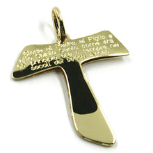 Load image into Gallery viewer, 18k yellow gold double tau cross, glory be to the father prayer engraved, 24mm
