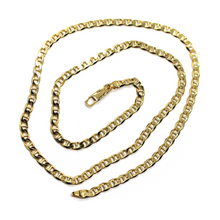 Load image into Gallery viewer, SOLID 18K YELLOW GOLD CHAIN FLAT BOAT MARINER OVAL NAUTICAL 3.8mm LINK 60 cm 24&quot;.
