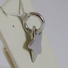 Load image into Gallery viewer, 18k white gold engravable star charm pendant 11 mm flat smooth made in Italy.
