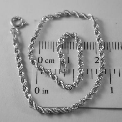 18k white gold bracelet, braid rope link, 7.30 inches long, made in Italy.