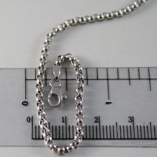Load image into Gallery viewer, 18k white gold chain 15.75 in, dome round circle rolo link 2.5 mm, made in Italy.
