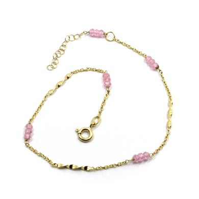 18k yellow gold rolo spiral anklet 9.8