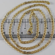 18K YELLOW WHITE GOLD CHAIN 3 MM CLASSIC NAVY INFINITE LINK 19.7 MADE IN ITALY.