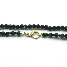 Load image into Gallery viewer, 18K YELLOW GOLD NECKLACE 18&quot;, 45cm, FACETED ROUND BLACK SPINEL DIAMETER 3mm
