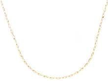 Cargar imagen en el visor de la galería, 18K YELLOW GOLD CHAIN SMALL SQUARED CABLE 1.2mm OVAL LINKS, 16&quot; 40cm ITALY MADE.
