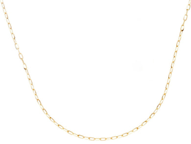 18K YELLOW GOLD CHAIN SMALL SQUARED CABLE 1.2mm OVAL LINKS, 16