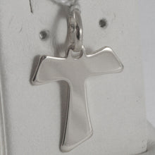 Load image into Gallery viewer, SOLID 18K WHITE GOLD CROSS, FRANCISCAN TAU TAO, SAINT FRANCIS, MADE IN ITALY
