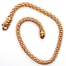 Load image into Gallery viewer, 18k rose gold bracelet, 18.5 cm, 7.3 inches, basket weave tube, popcorn 4 mm
