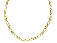 18K YELLOW GOLD ALTERNATE 3mm MARINER AND OVAL ONDULATE FLAT CHAIN, 20 INCHES.