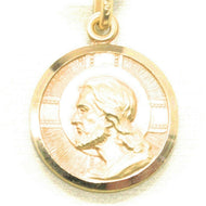 solid 18k yellow gold Jesus Christ Redeemer 19mm medal, pendant, very detailed.