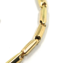 Load image into Gallery viewer, 18K YELLOW GOLD CHAIN NECKLACE ROUNDED ALTERNATE TUBE LINKS, length 50 cm, 20&quot;.

