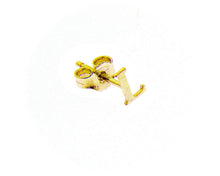 Cargar imagen en el visor de la galería, 18K YELLOW GOLD BUTTON SINGLE EARRING, FLAT SMALL LETTER INITIAL L 6mm 0.24&quot;.
