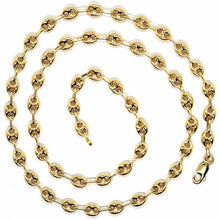 Load image into Gallery viewer, 18k yellow gold big mariner chain 5 mm, 20 inches, anchor puffed necklace.
