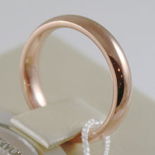 Load image into Gallery viewer, 18k rose gold wedding band unoaerre comfort ring marriage 4 mm, made in Italy.
