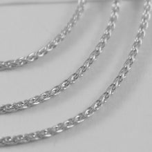 Load image into Gallery viewer, SOLID 18K WHITE GOLD SPIGA WHEAT EAR CHAIN 20 INCHES, 1.5 MM, MADE IN ITALY.
