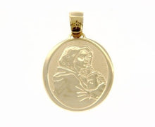 Load image into Gallery viewer, 18K YELLOW GOLD PENDANT BIG OVAL MEDAL MARY JESUS 30 MM ENGRAVABLE MADE IN ITALY.
