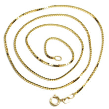 Load image into Gallery viewer, SOLID 18K YELLOW GOLD CHAIN 1.1 MM VENETIAN SQUARE BOX 19.7&quot;, 50 cm, ITALY MADE
