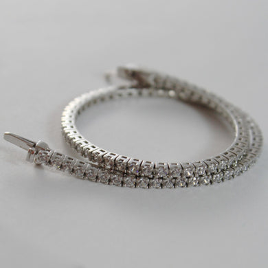 SOLID 18K WHITE GOLD TENNIS BRACELET WITH ZIRCONIA 5.80 CARATS MADE IN ITALY.