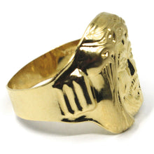 Load image into Gallery viewer, 18k yellow gold band man ring, big Jesus face, made in Italy
