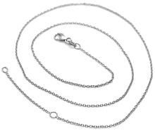 Load image into Gallery viewer, 18k white gold chain, 1.0 mm rolo round circle link, 15.7 inches, made in Italy.
