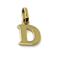 Load image into Gallery viewer, SOLID 18K YELLOW GOLD PENDANT MINI INITIAL LETTER D, 1 CM, 0.4 INCHES.
