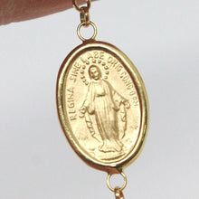 Load image into Gallery viewer, 18k yellow gold rosary bracelet, 3 mm spheres, Cross &amp; miraculous medal.
