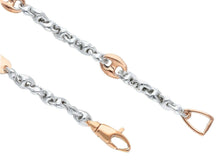 Load image into Gallery viewer, 18K WHITE ROSE GOLD ALTERNATE 4mm MARINER BRACELET, 7.3 INCHES, MADE IN ITALY
