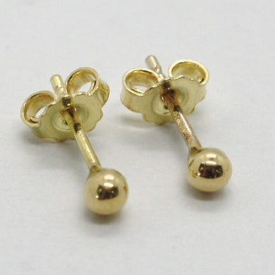 18k yellow gold earrings with mini ball balls spheres sphere 3 mm made in Italy.