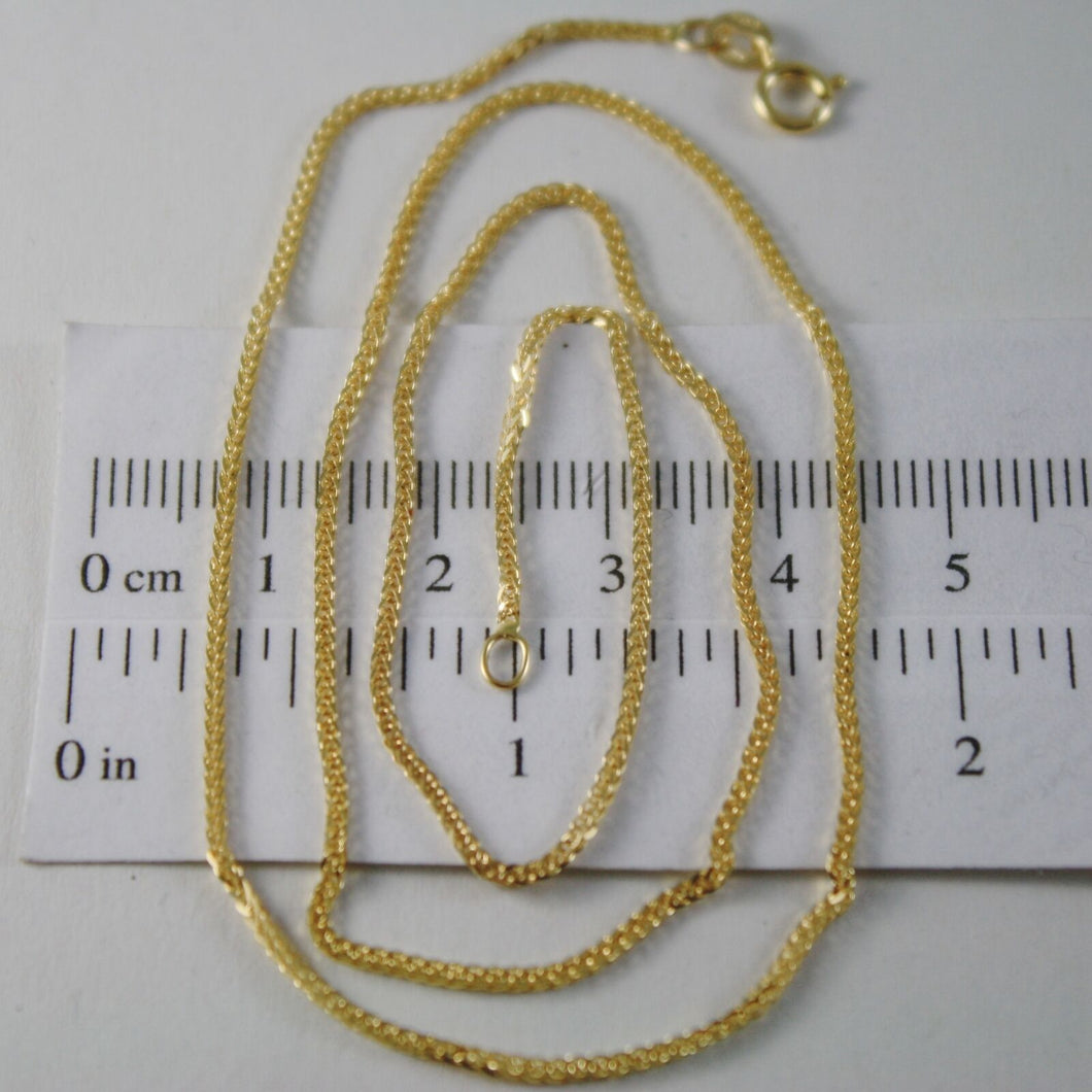 SOLID 18K YELLOW GOLD CHAIN NECKLACE WITH 1MM EAR LINK 19.69 INCH, MADE IN ITALY.