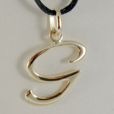 18k yellow gold pendant charm initial letter G, slightly rounded slab 18mm.