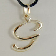 18k yellow gold pendant charm initial letter G, slightly rounded slab 18mm.