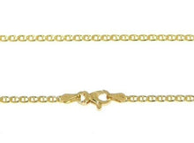 Load image into Gallery viewer, 18K YELLOW GOLD CHAIN FLAT BOAT MARINER OVAL NAUTICAL THIN LINK 2mm, 45 cm, 18&quot;
