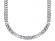 18k white gold basket rounded big 5mm tubular basket popcorn chain necklace 20
