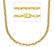 18K YELLOW GOLD CHAIN SQUARE CABLE 3mm LINKS, LENGTH 24