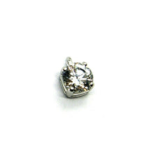 Load image into Gallery viewer, SOLID 18K WHITE GOLD 6mm ROUND 1.5 carats ZIRCONIA PENDANT, MADE IN ITALY.
