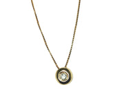 18K YELLOW GOLD ORSINI NECKLACE WITH DIAMOND 0.10 & VENETIAN CHAIN MADE IN ITALY.